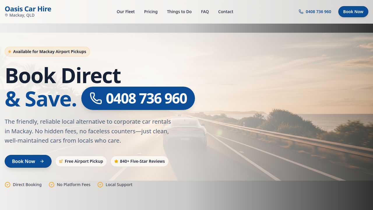 Car Hire Mackay | Oasis Car Hire — Free Airport Pickup